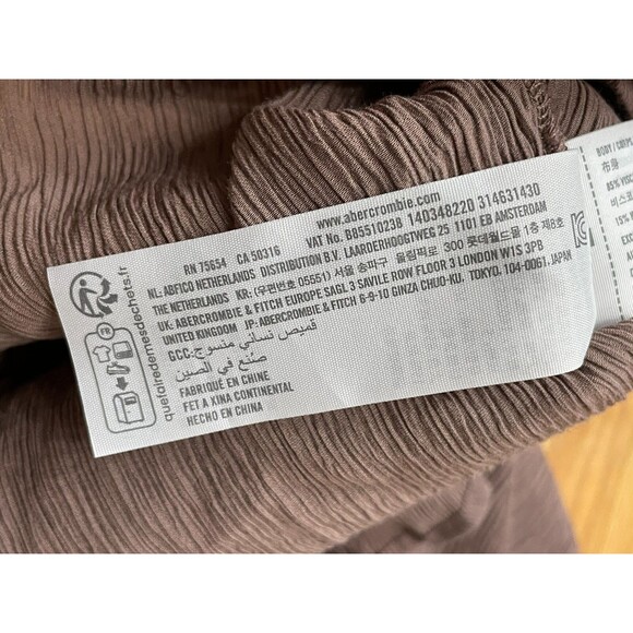 Abercrombie & Fitch Women's Shirt Button-Up Oversized Crinkle Textured S Brown - Picture 9 of 9